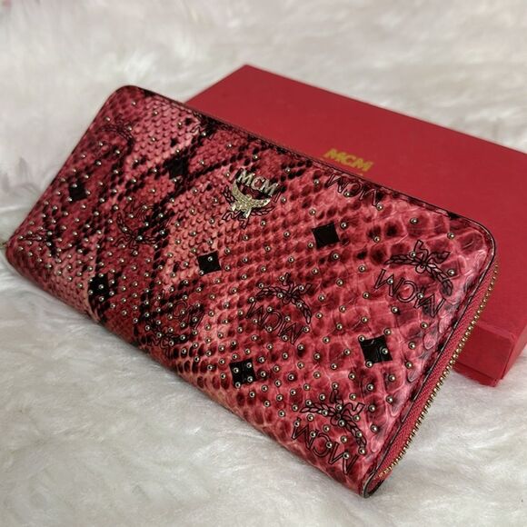 💯Authentic MCM Armour Visetos Monogram Studded Python🍀 - Picture 10 of 14